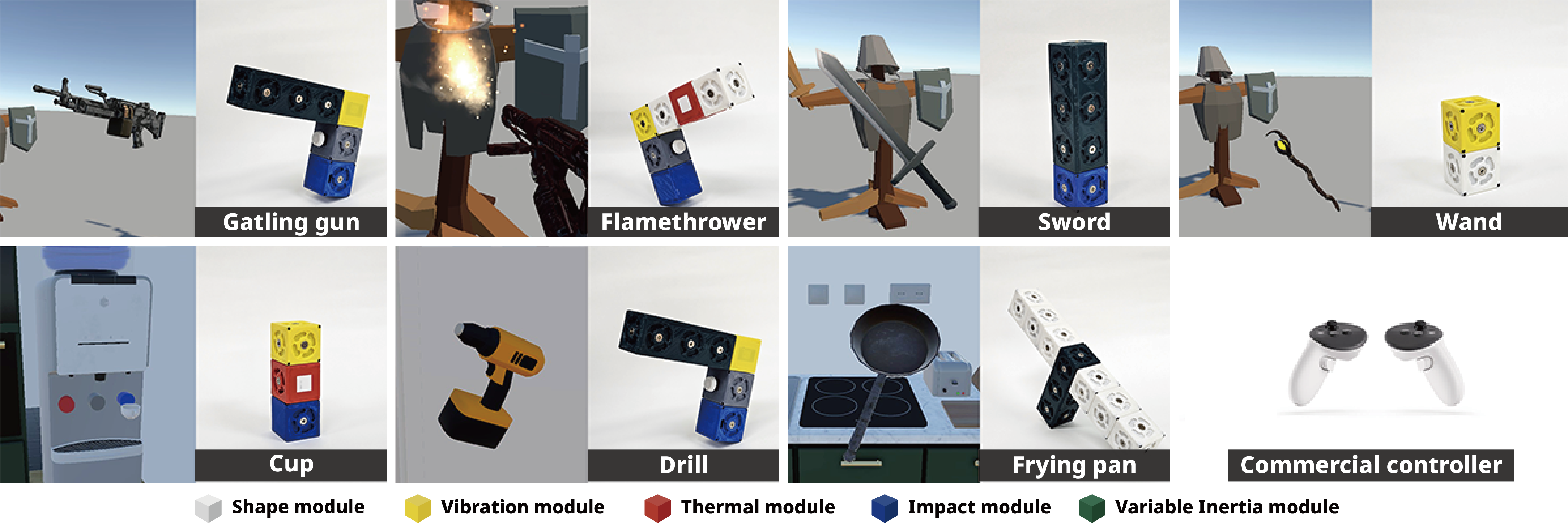 Seven VR scenarios